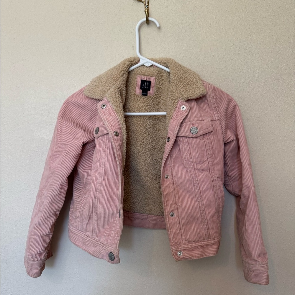 GAP Pink Corduroy Jacket with Sherpa Lining